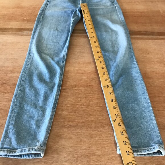 Agolde Nico Skinny Jeans Women 24 Blue Mid Rise Distressed Button Fly Stretch - Picture 8 of 14